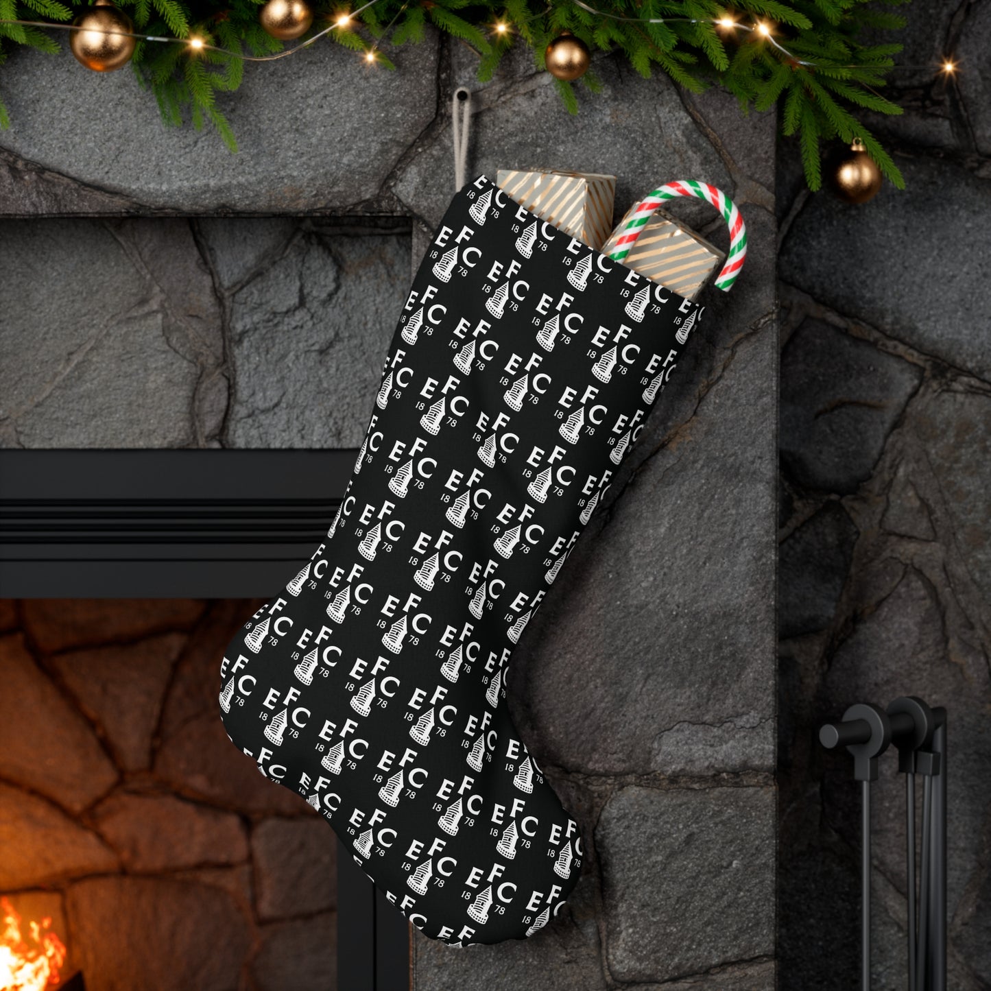 Black Santa Stocking with EFC Design