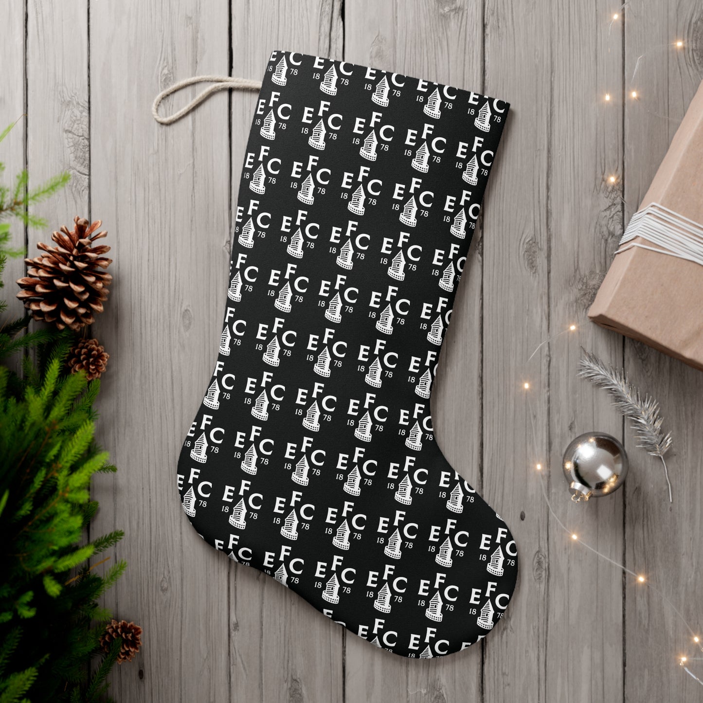 Black Santa Stocking with EFC Design